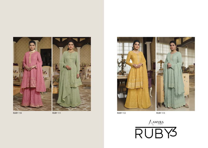 Ruby Vol 3 By Amyra Georgette Sharara Suits Catalog